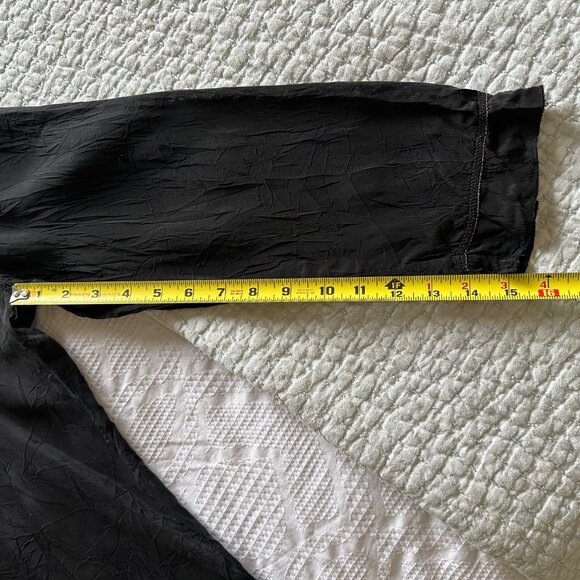 J. JILL Black Sheer Long Sleeve Peasant Top Size M - Picture 8 of 11